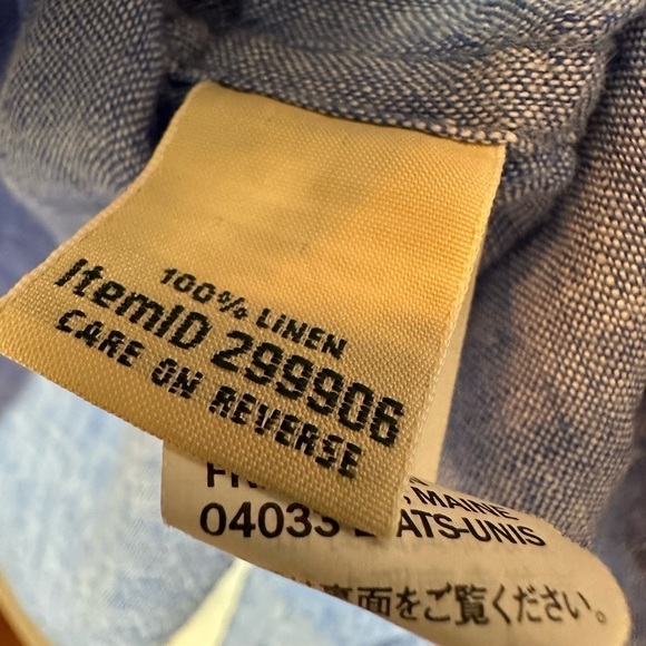 LL Bean Womens Linen Shirt Blue Chambray Blouse Top Buttons Long Sleeve Beach XS - Picture 9 of 14